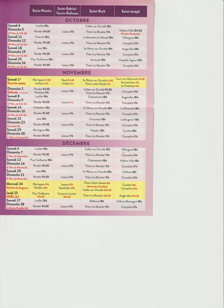 planning_du_4°Trimeste_messes_dominicales